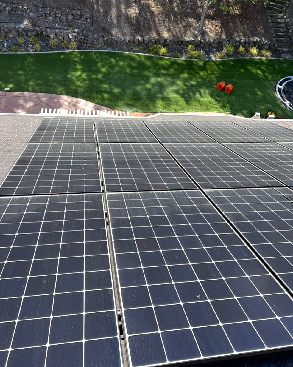 Dusty array, cleaned spot-free, before cleaning